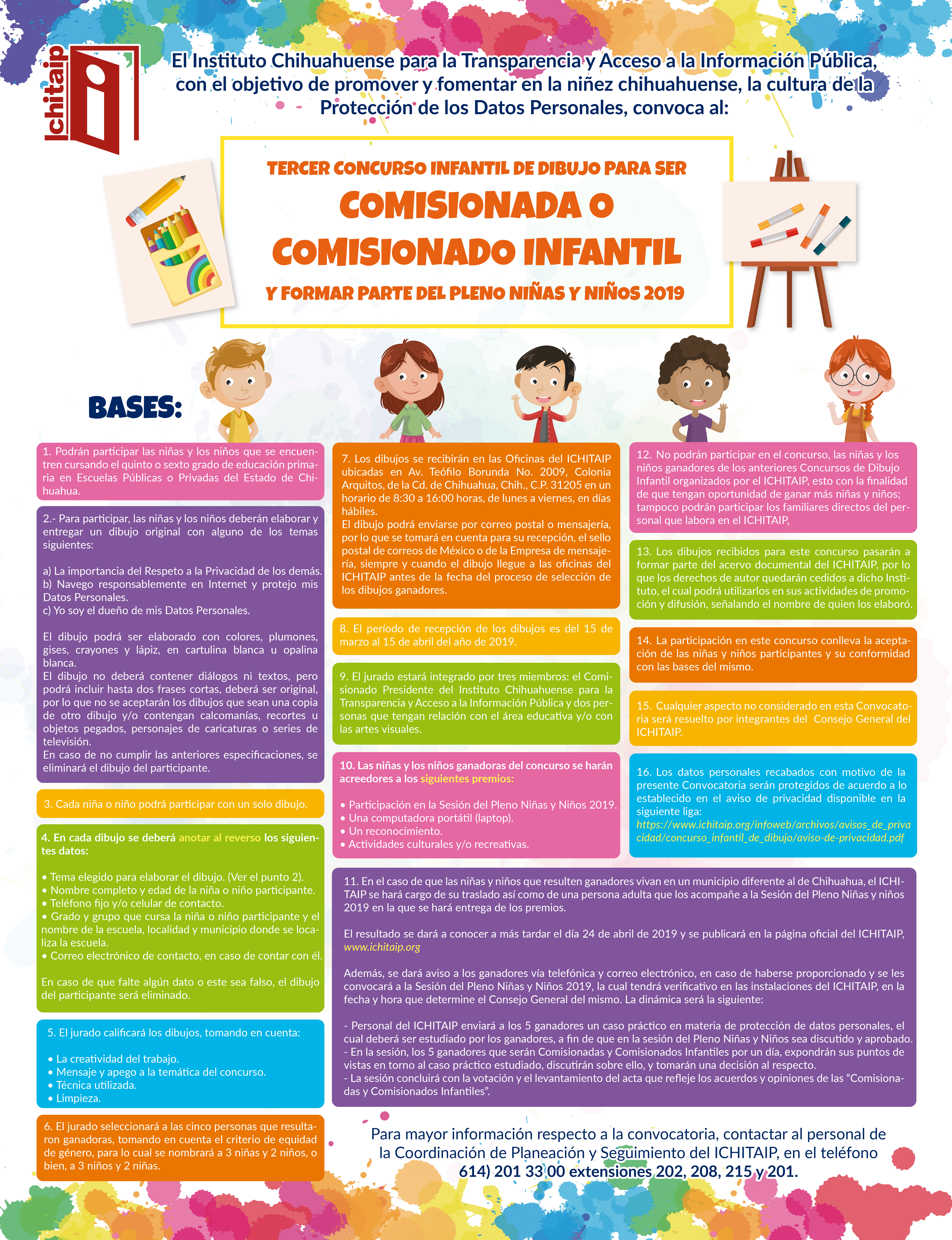 3° CONCURSO DE DIBUJO PARA SER COMISIONADA O COMISIONADO INFANTIL 2019