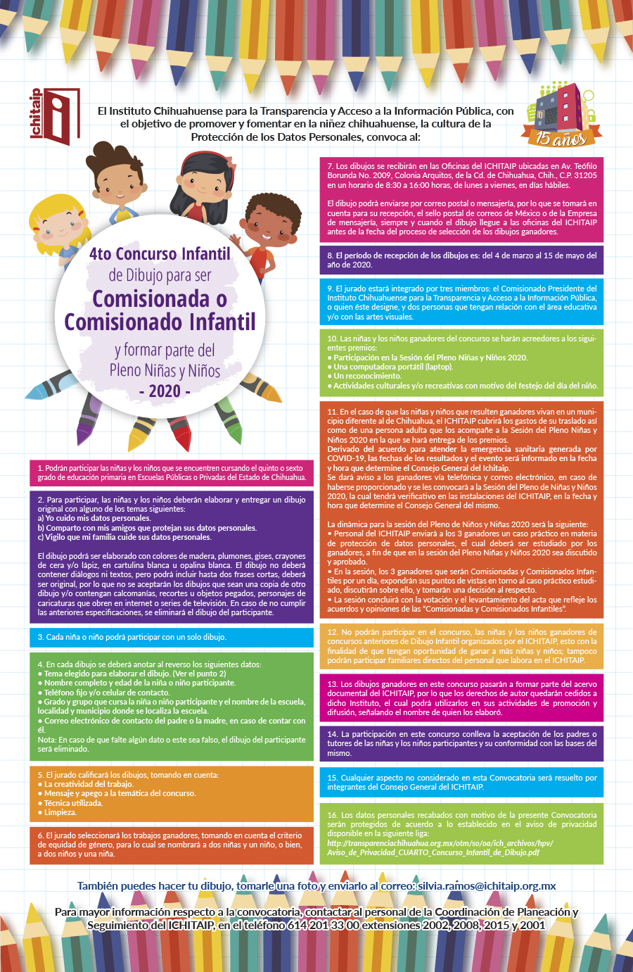 4° CONCURSO DE DIBUJO PARA SER COMISIONADA O COMISIONADO INFANTIL 2020