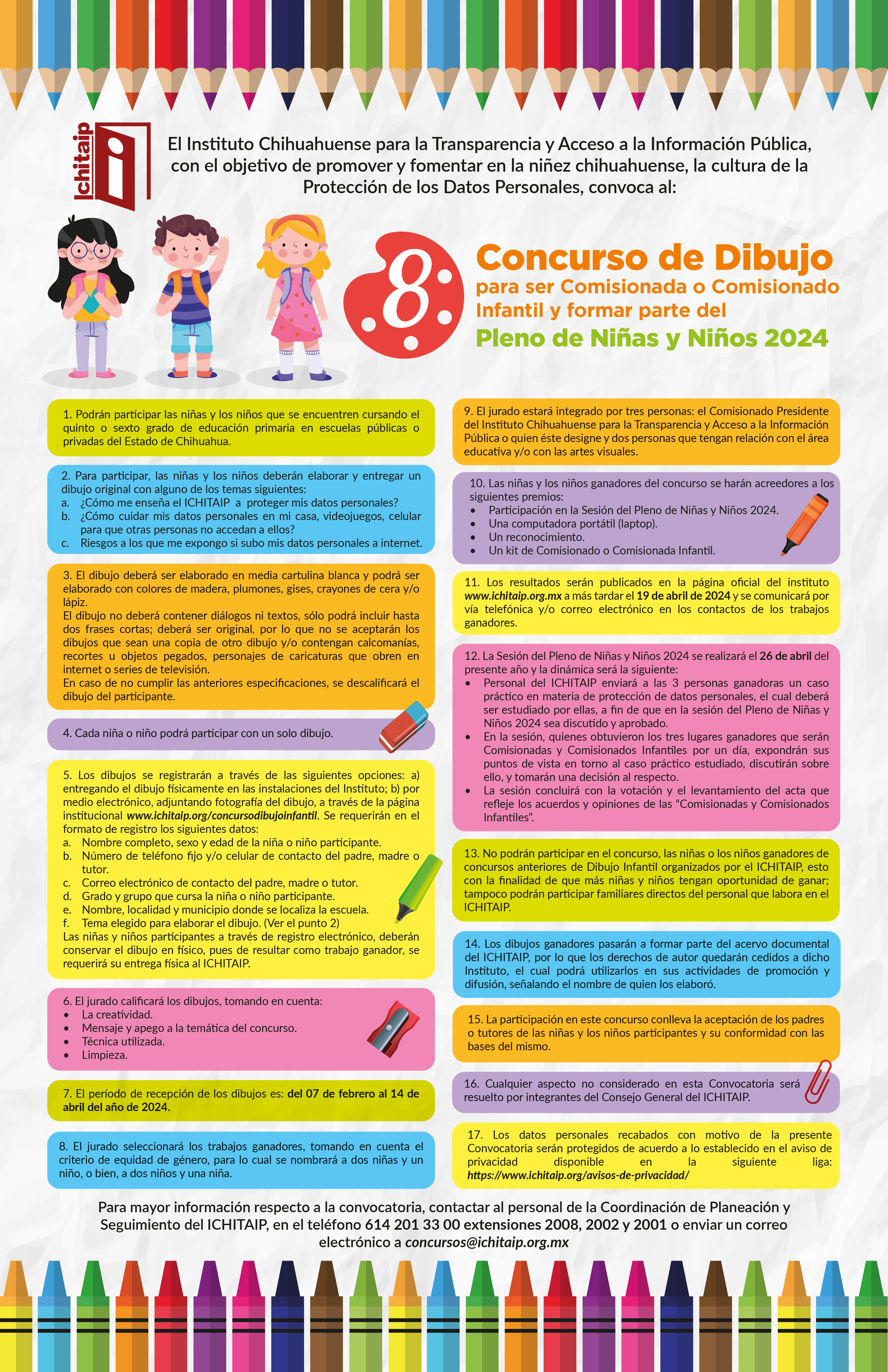 8° CONCURSO DE DIBUJO PARA SER COMISIONADA O COMISIONADO INFANTIL 2024